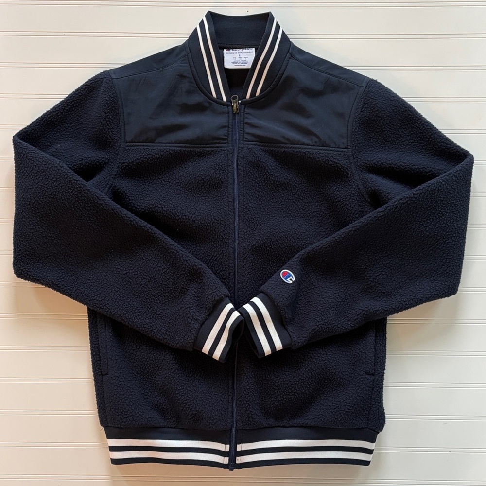 Champion Zip Up Sherpa Jacket Women’s Small Navy